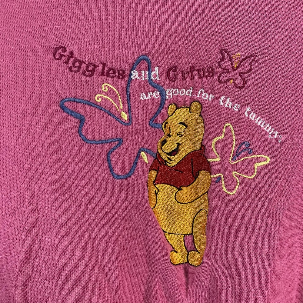VINTAGE Disney Winnie the Pooh Sweatshirt Womens Large Embroidered Made USA 90s‎